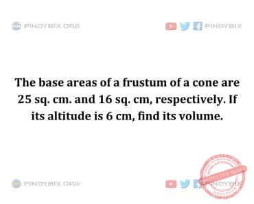 Solution: If its altitude is 6 cm, find its volume Solution: If its altitude is 6 cm, find its volume