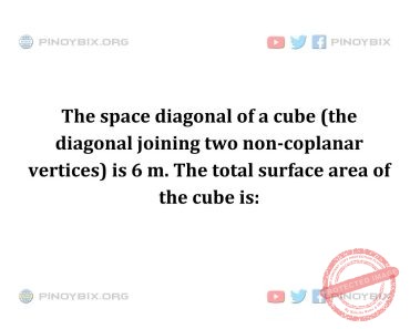 Solution: The total surface area of the cube is