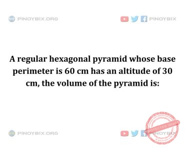 Solution: The volume of the pyramid is Solution: The volume of the pyramid is