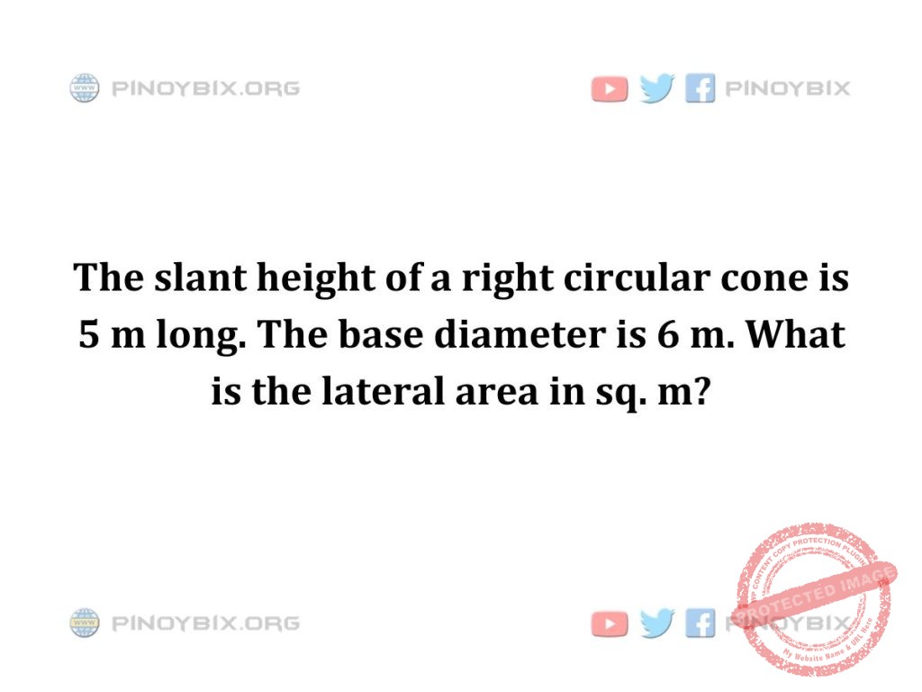 Solution: What is the lateral area in sq. m?