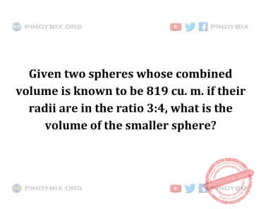 Solution: What is the volume of the smaller sphere? Solution: What is the volume of the smaller sphere?