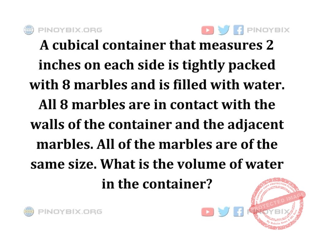 Solution: What is the volume of water in the container?