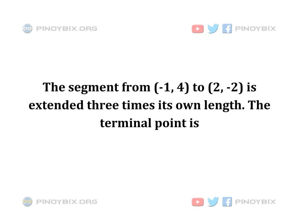 Solution: The terminal point is