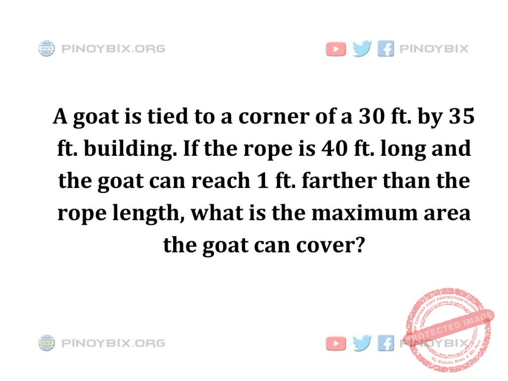 Solution: What is the maximum area the goat can cover?