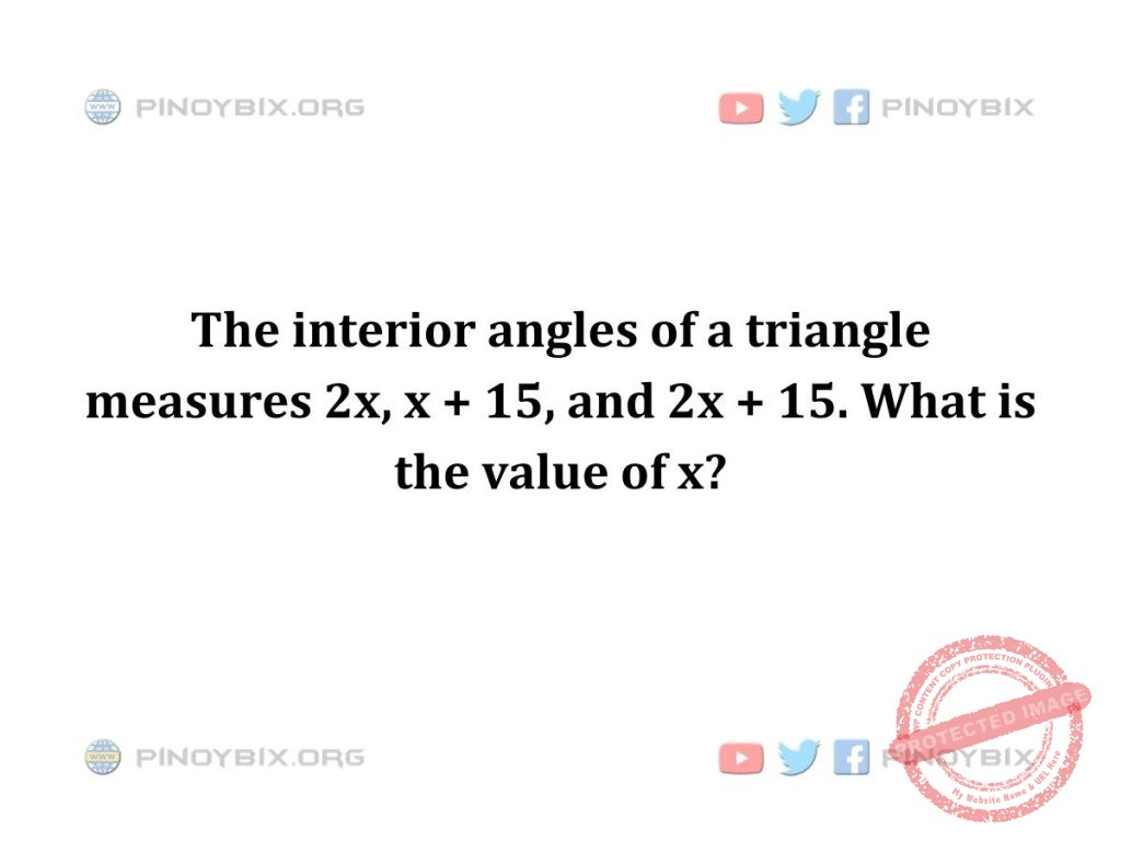 Solution: What is the value of x?