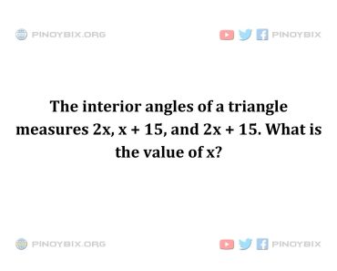Solution: What is the value of x?