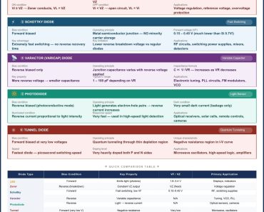 Special Purpose Diodes: LED, Schottky, Varactor, Photodiode